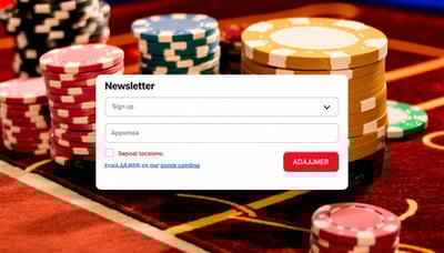 Newsletter sign-up for ADAAJMER online casino and gambling platform
